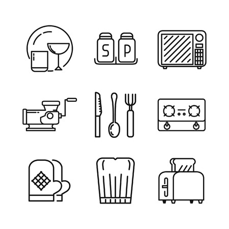 kitchen utensil icon setのイラスト素材