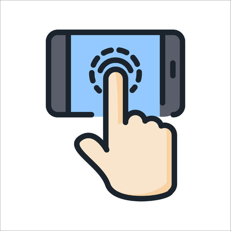 touchscreen technology icon colorのイラスト素材