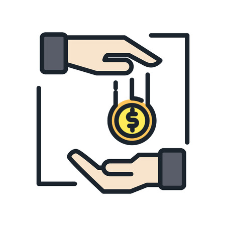 money charity icon colorのイラスト素材