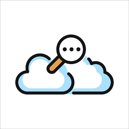 cloud search icon colorのイラスト素材