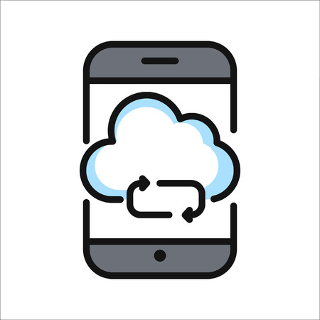 mobile apps syncing iconのイラスト素材