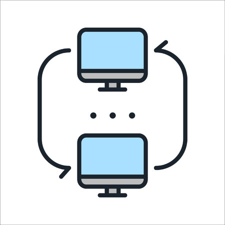 lan network icon colorのイラスト素材