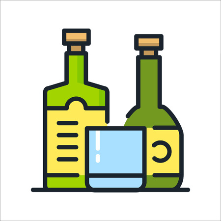 bar and drinks icon colorのイラスト素材
