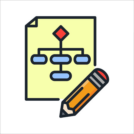 project flowchart icon colorのイラスト素材