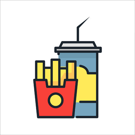 fast food icon colorのイラスト素材