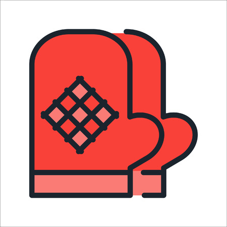 kitchen gloves icon illustration designのイラスト素材
