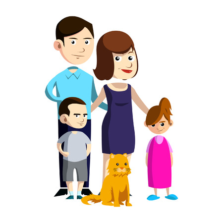 happy families illustration designのイラスト素材