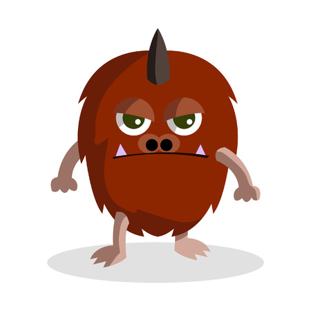 brown furred monster colorのイラスト素材