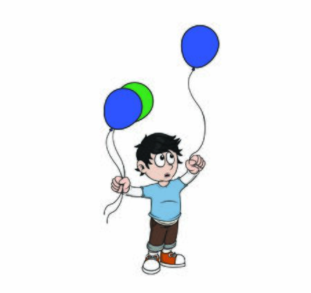 child hold balloons vector designのイラスト素材