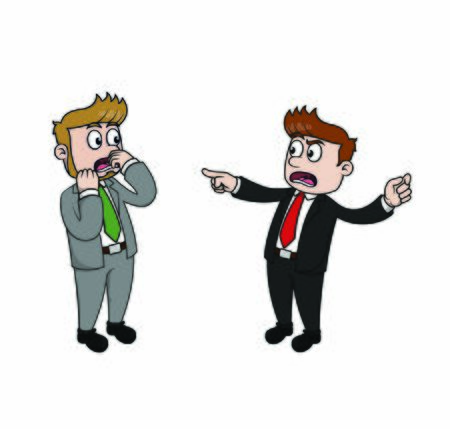 employee got yelled by his bossのイラスト素材