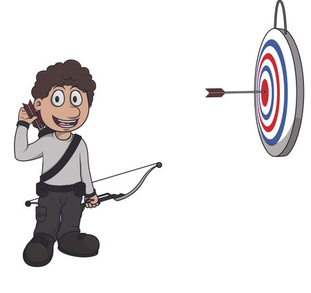 Archer with arrow target vector