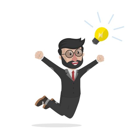 happy bussinessman found an ideaのイラスト素材