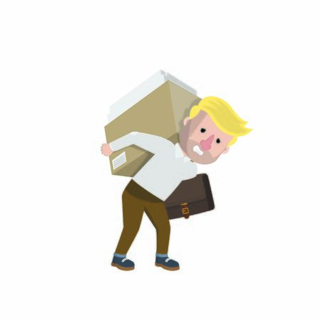 worker and sack in his backのイラスト素材