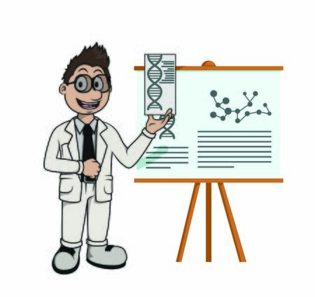scientist explaining illustration vectorのイラスト素材