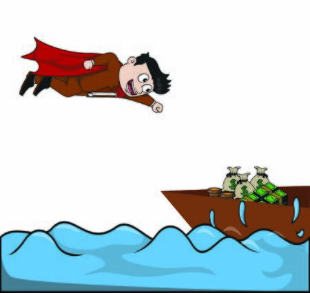 super business find money at seaのイラスト素材