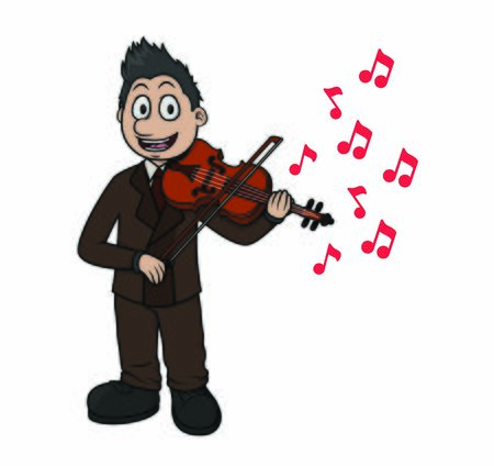 violinist with scales illustration vectorのイラスト素材