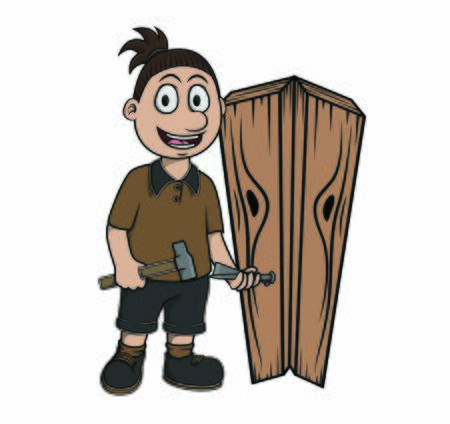 wood carvers with wood carvingsのイラスト素材