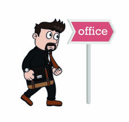 businessman in a hurry when go to officeのイラスト素材