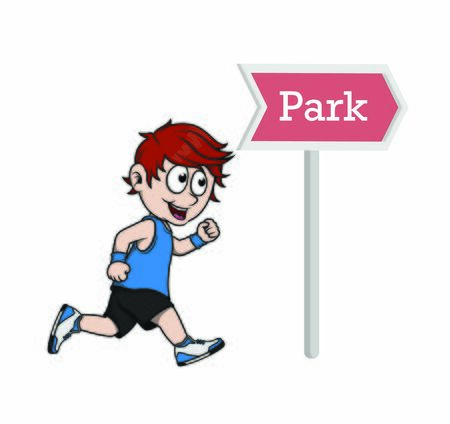 boy jogging to the parkのイラスト素材