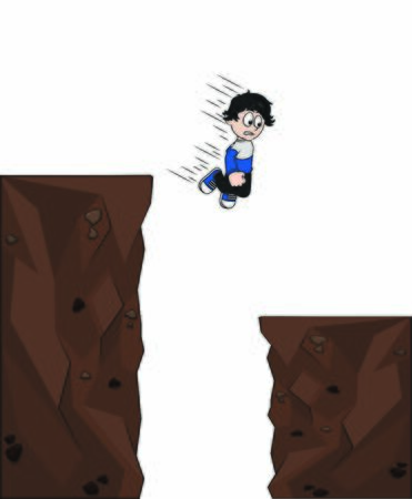 child jumping parkour in climbのイラスト素材