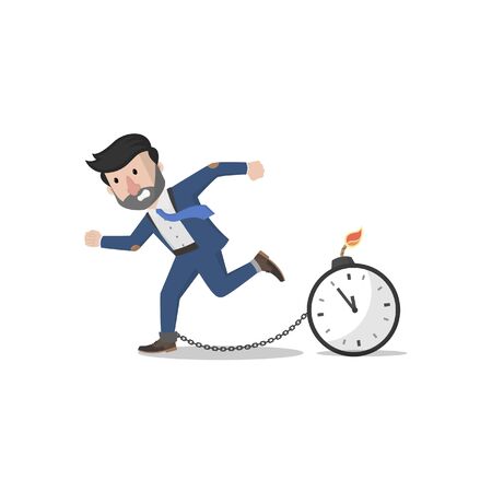 worker with deadline cuffsのイラスト素材