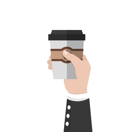 mans hand holding coffeeのイラスト素材