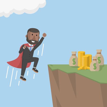 superhero flying for moneyのイラスト素材