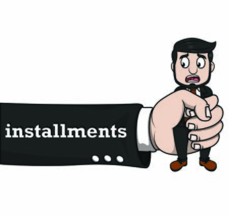 businessman hold by big hand isntallmentsのイラスト素材