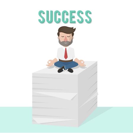 bussinessman relaxing to successのイラスト素材