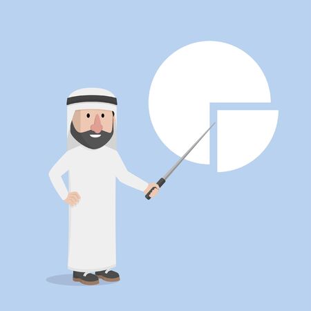 arabian presentating a circle chart iconのイラスト素材