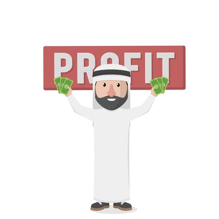 arabian holding profit moneyのイラスト素材