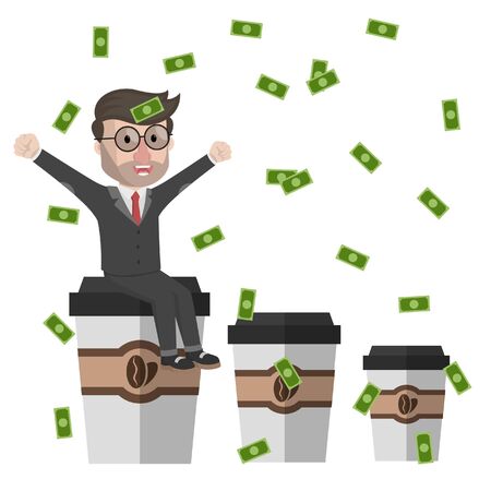 wealth from coffee bussinessのイラスト素材