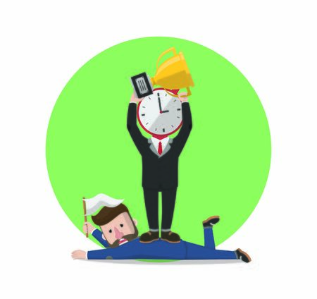 time winner from businessman illustrationのイラスト素材