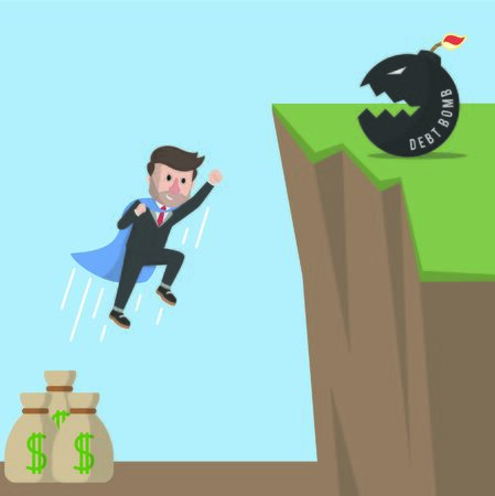 businessman protect money from debtのイラスト素材