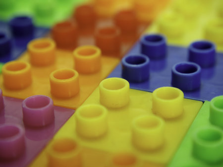 Background of plastic building blocks. Lego