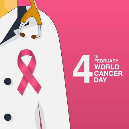 February 4 World Cancer Day conceptのイラスト素材
