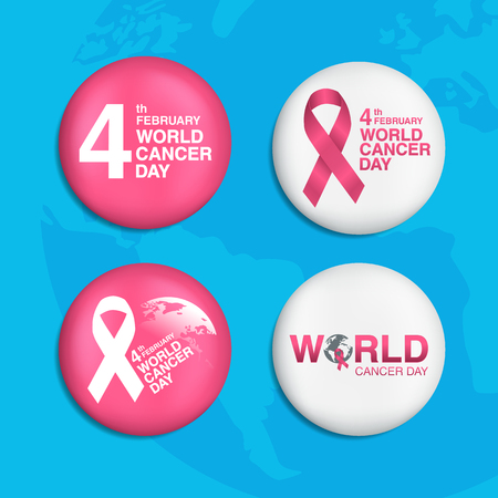 pin World cancer day February 4th backgroundのイラスト素材