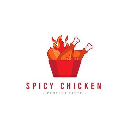 Logo Fried Chicken Restaurantのイラスト素材