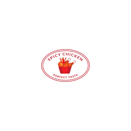 Logo Fried Chicken Restaurantのイラスト素材