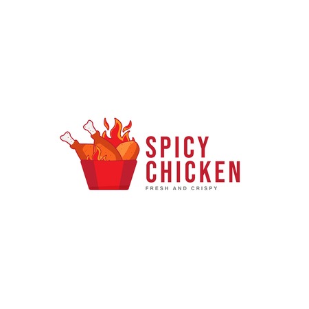Logo Fried Chicken Restaurantのイラスト素材