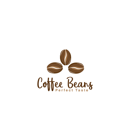 Logo Coffee Beans seed brown hot original taste perfectのイラスト素材