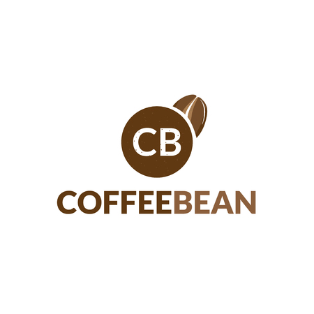 Logo Coffee Beans seed brown hot original taste perfectのイラスト素材