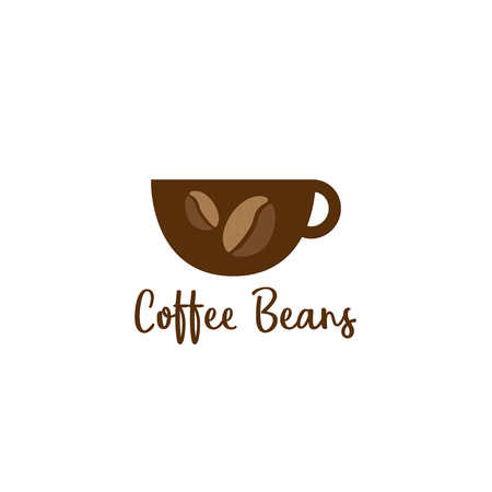 Logo Coffee Beans seed brown hot original taste perfectのイラスト素材