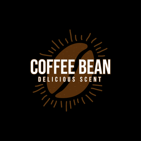 Logo Coffee Beans seed brown hot original taste perfectのイラスト素材