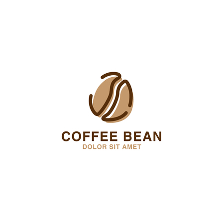 Logo Coffee Beans seed brown hot original taste perfectのイラスト素材