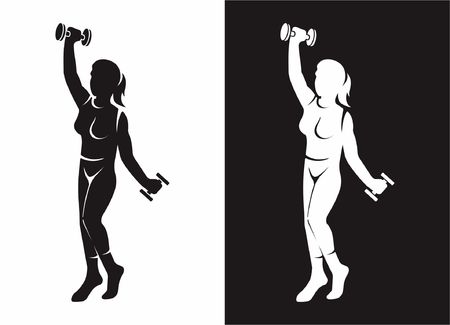 Women fitness silhouetteのイラスト素材