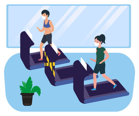 Prevention Practices for Gym and sport club. Coronavirus covid-19 virus protection tips. Safe...