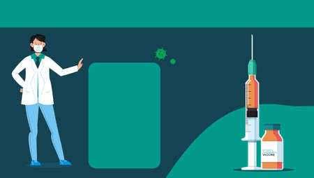 Time to Vaccinate. Virus, vaccination awareness concept.のイラスト素材