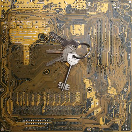 Copula of the keys on the system board of computerの写真素材