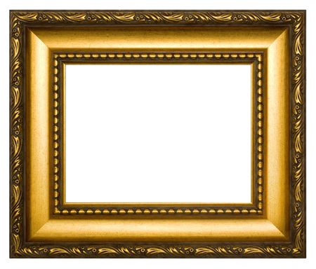 Golden frame. Isolated on a white background.の写真素材